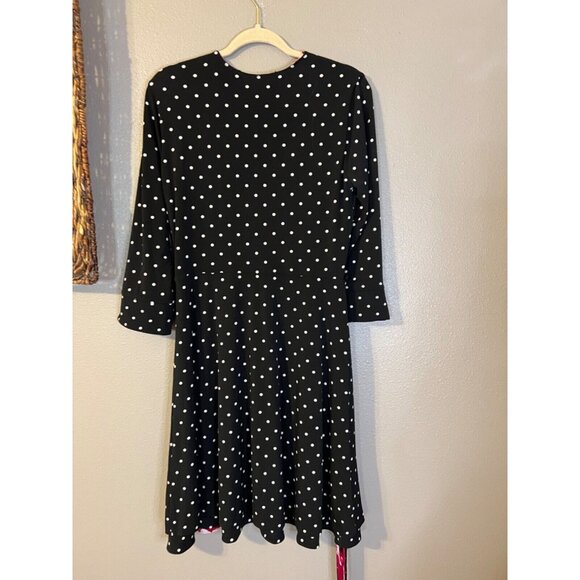 WHBM Medium M Reversible Floral Dot Faux Wrap Dress No Belt - Picture 12 of 15